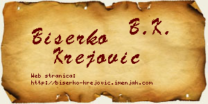 Biserko Krejović vizit kartica